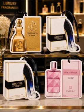 Luxury Designer Perfume Air Freshener Set Jimmy Choo Good Girl Givenchy 4pc